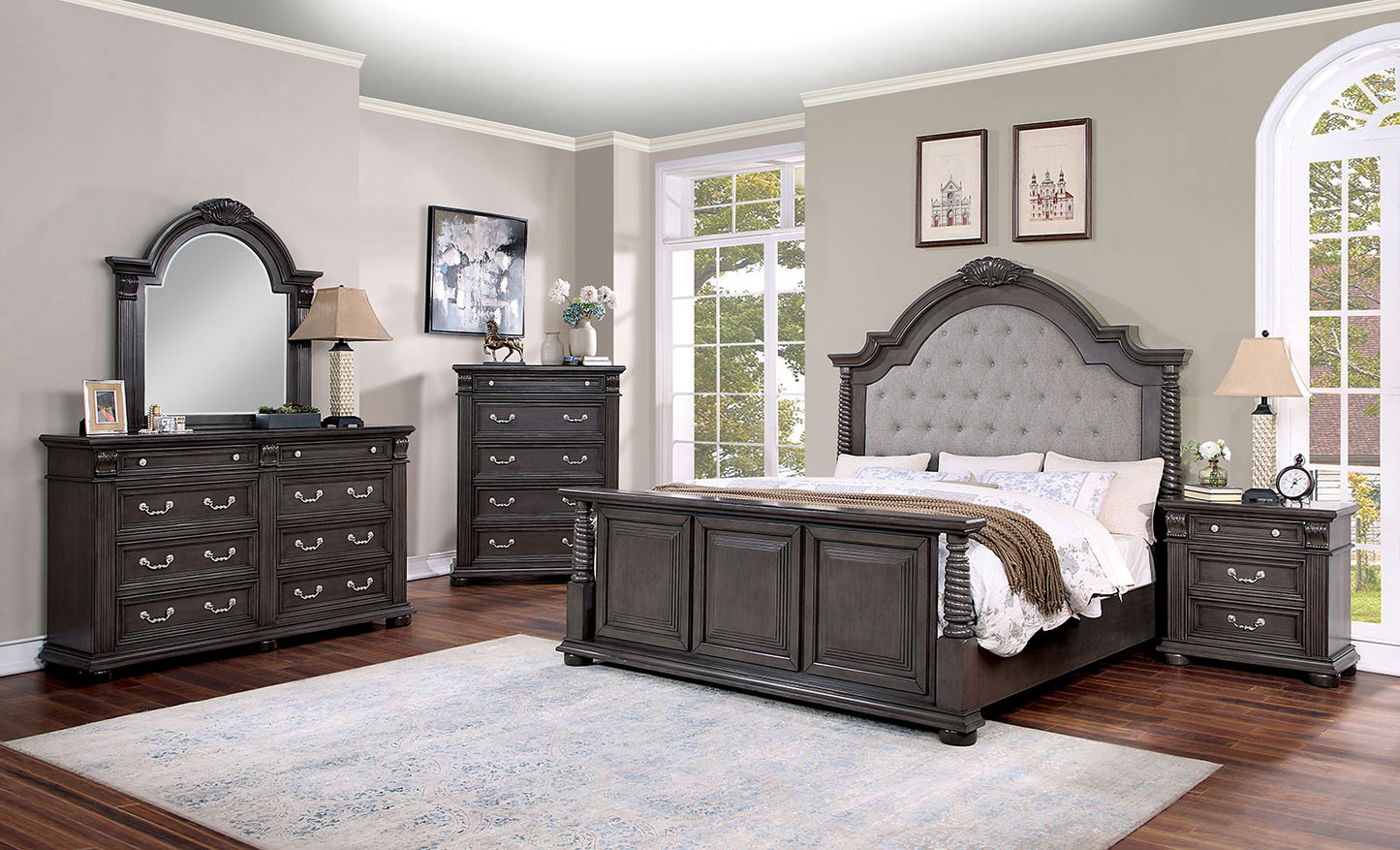 ESPERIA Queen Bed + 1NS + Dresser + Mirror image