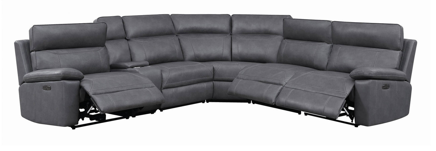 Coaster Furniture Albany Grey 6pc Power Sectional