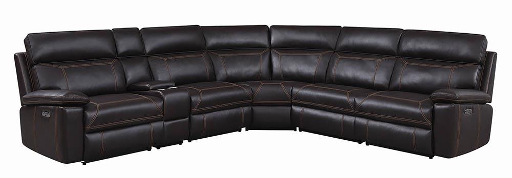 Coaster Furniture Albany Brown 6pc Power Sectional