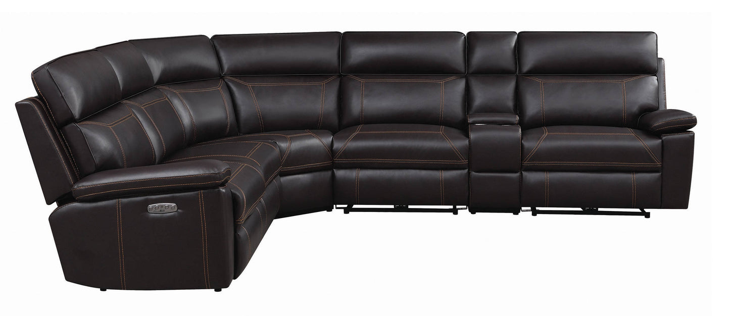 Coaster Furniture Albany Brown 6pc Power Sectional