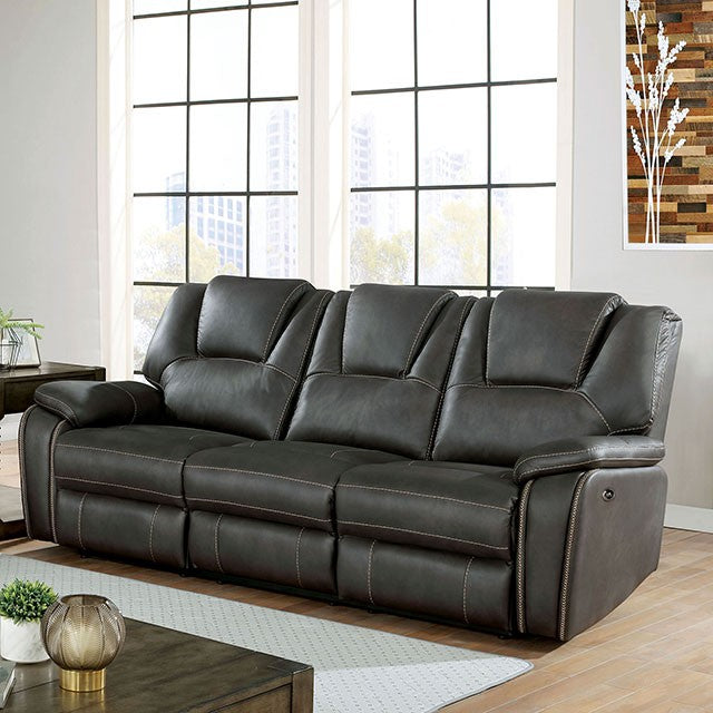 Furniture of America FFION SOFA Power Recliners, X-Stitching & Large Padded Arms