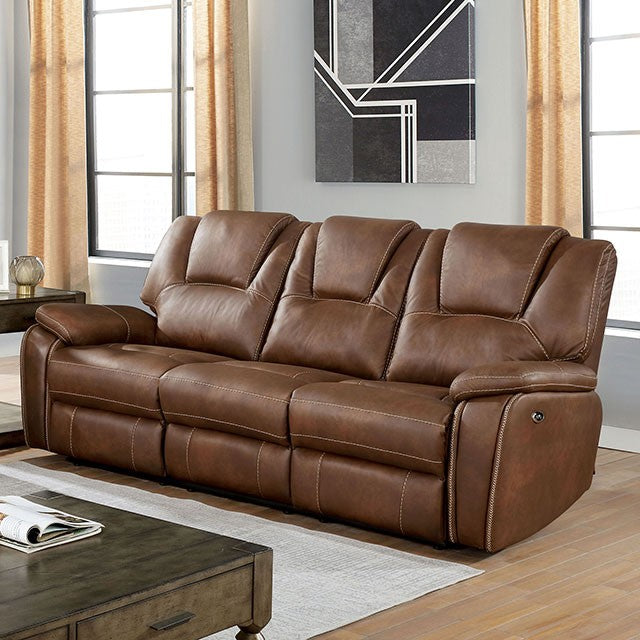 Furniture of America FFION SOFA Power Recliners, X-Stitching & Large Padded Arms