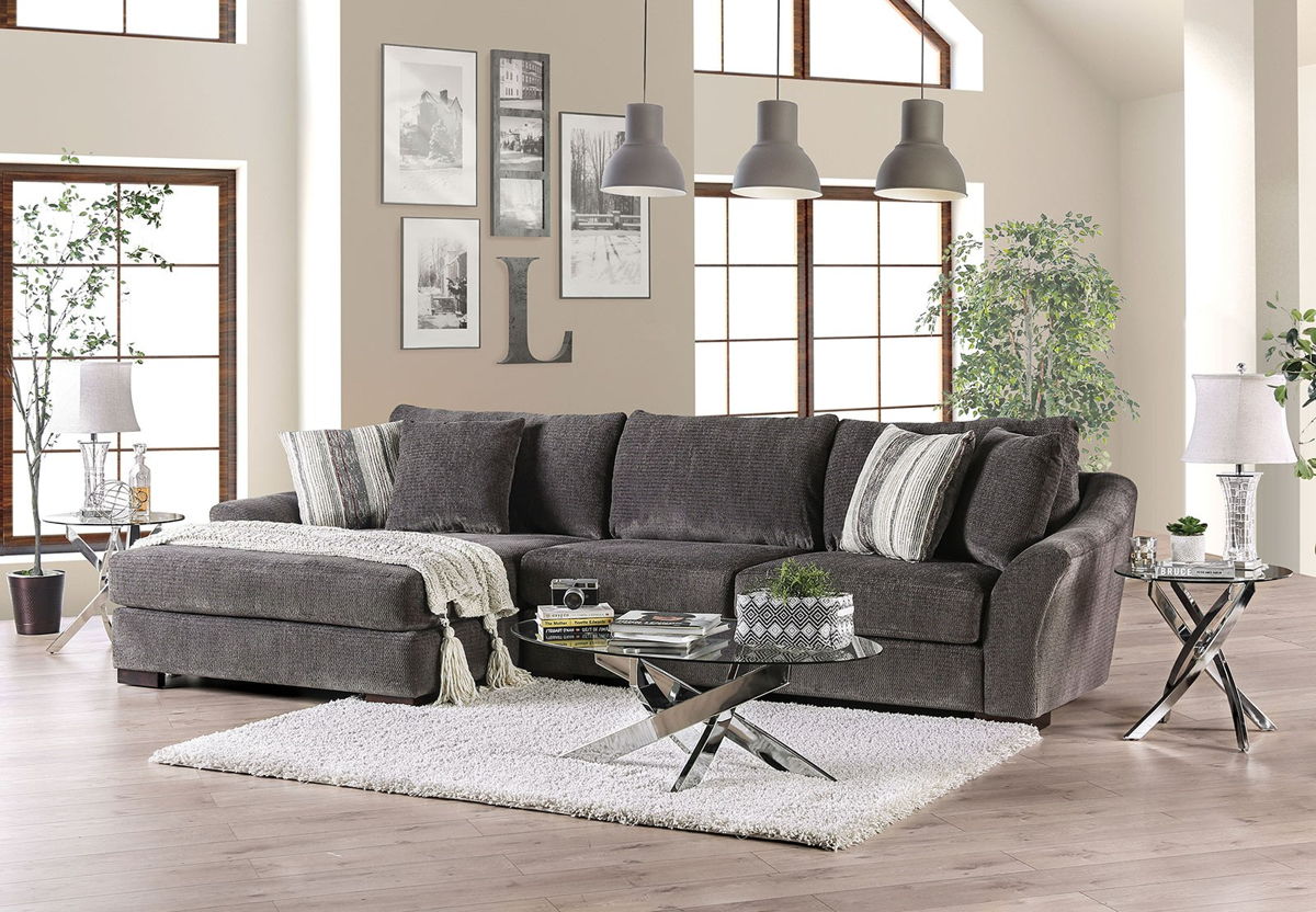 Furniture of America Sigge Charcoal Sectional