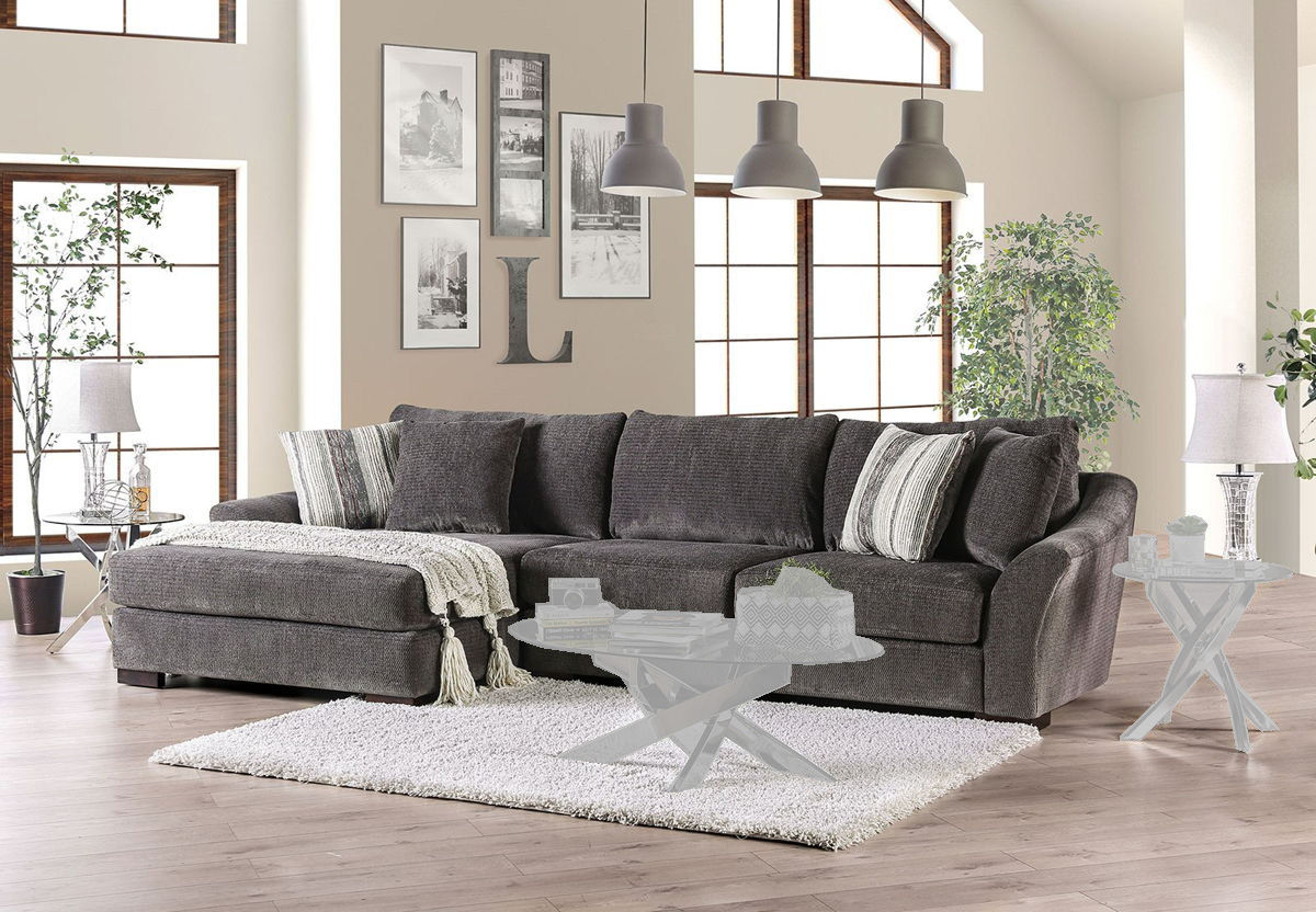 Furniture of America Sigge Charcoal Sectional