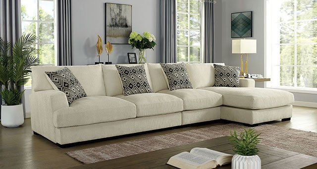 Furniture of America KAYLEE SECTIONAL Modular Design & Fitted Back Pillows Seats w/Memory Foam Top Layer