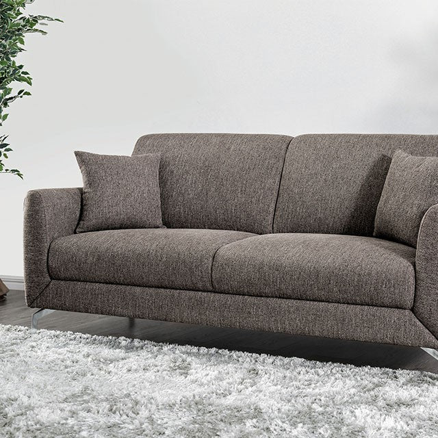 Furniture of America LAURITZ SOFA Stainless Steel Legs, High-Density Foam Cushions and Pillows Included