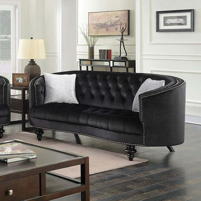 Furniture of America MANUELA Button Tufted Cushions & Nailhead Trim Pillows Included