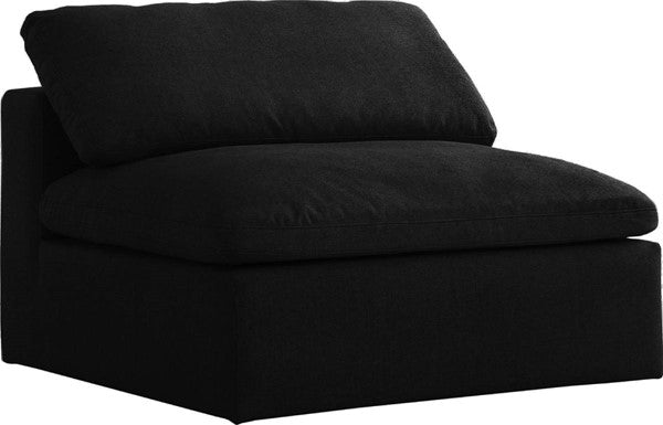 Meridian Furniture Serene Black Cloud Like Comfort Symmetrical 6pc Sectional