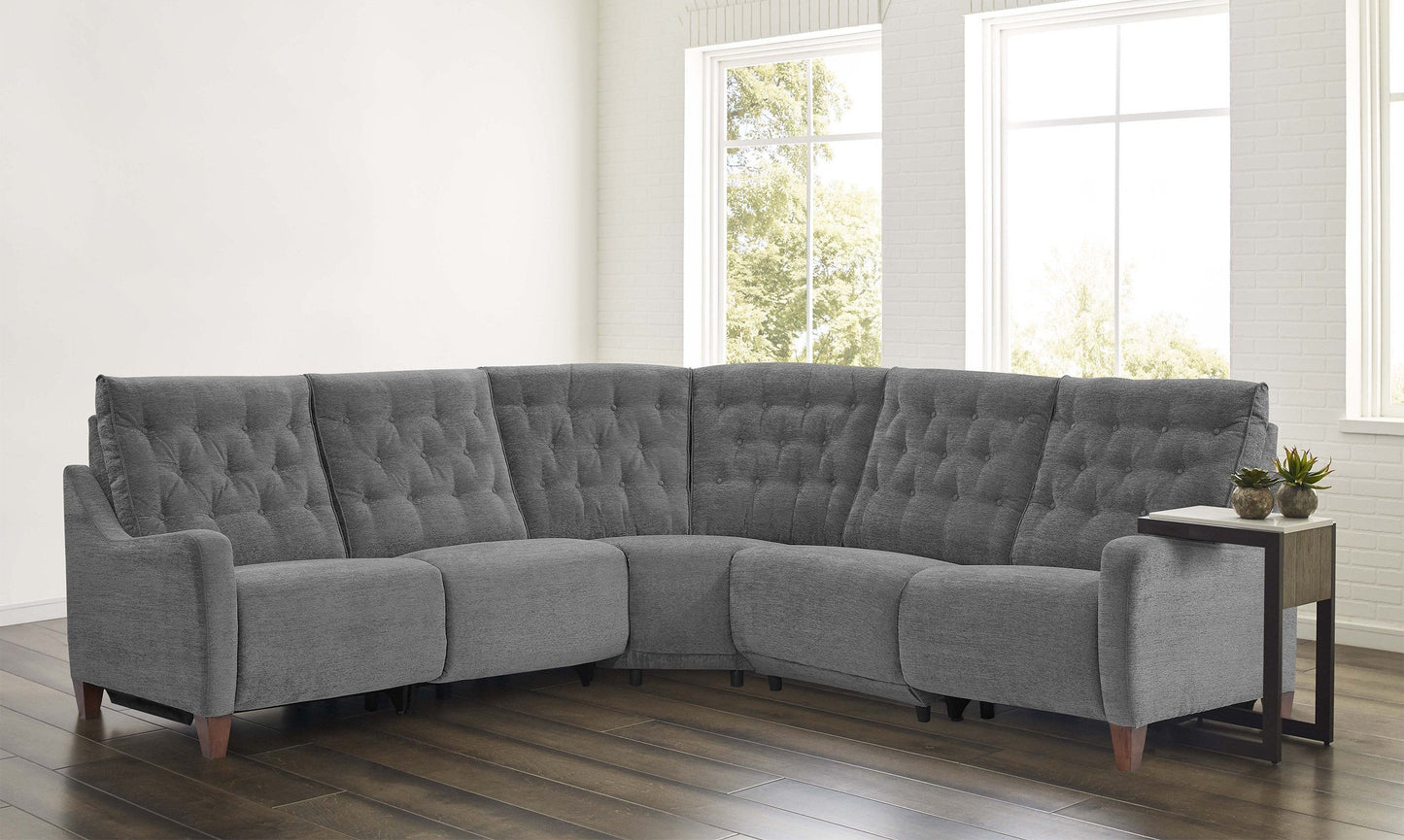 Parker House Chelsea Grey 5pc Modular Power Reclining Sectional