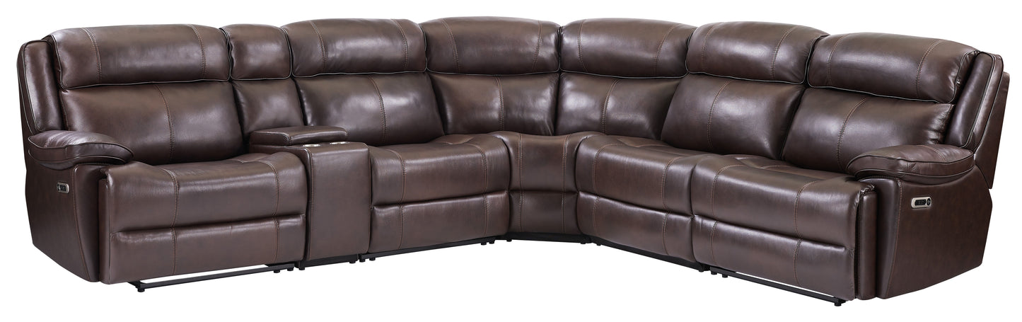 Parker House Eclipse Brown 6pc Modular Power Reclining Sectional