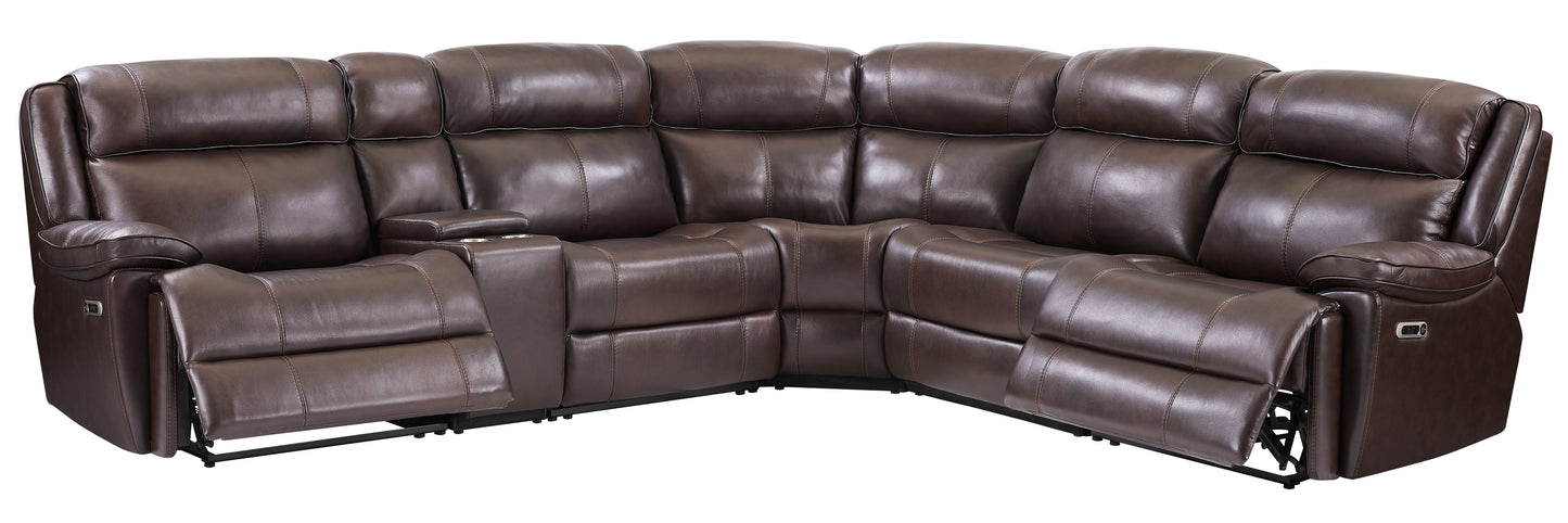 Parker House Eclipse Brown 6pc Modular Power Reclining Sectional