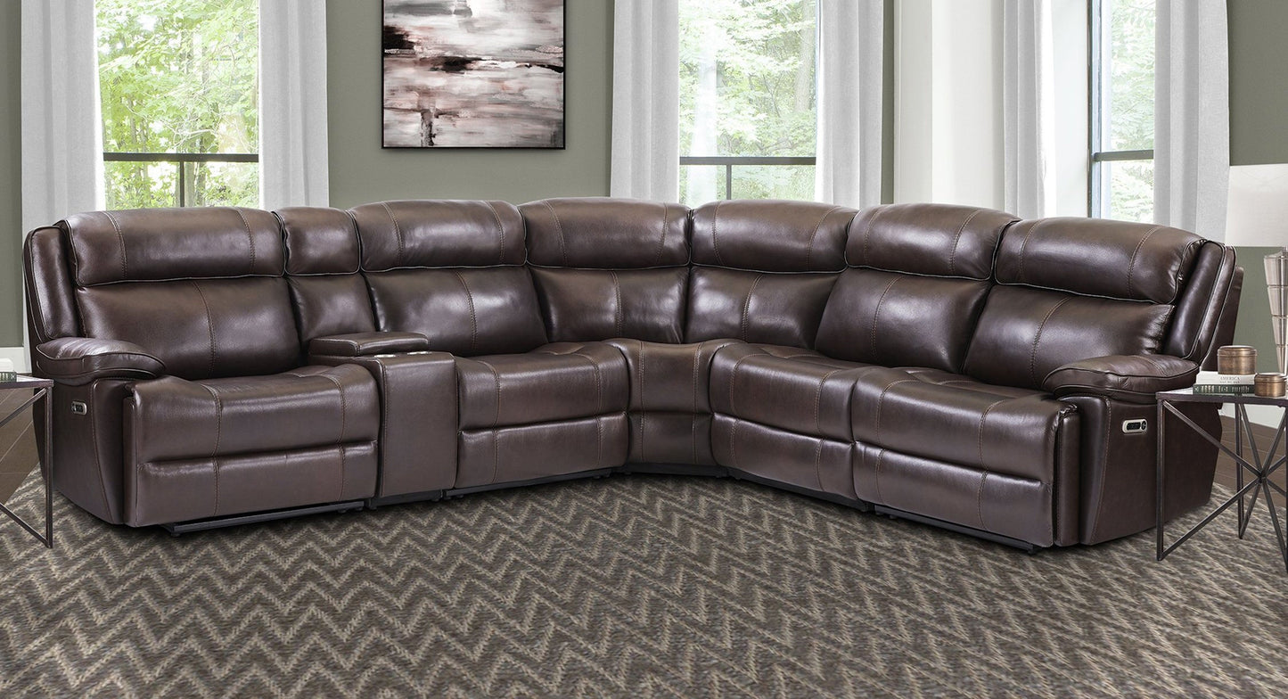 Parker House Eclipse Brown 6pc Modular Power Reclining Sectional