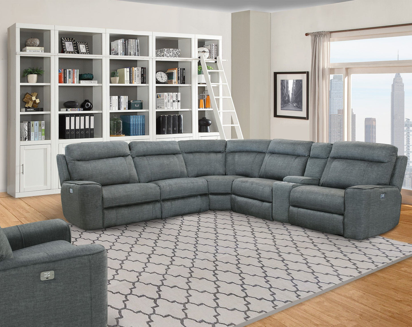 Parker House Parthenon Titanium Modular Power 6pc Reclining Sectional