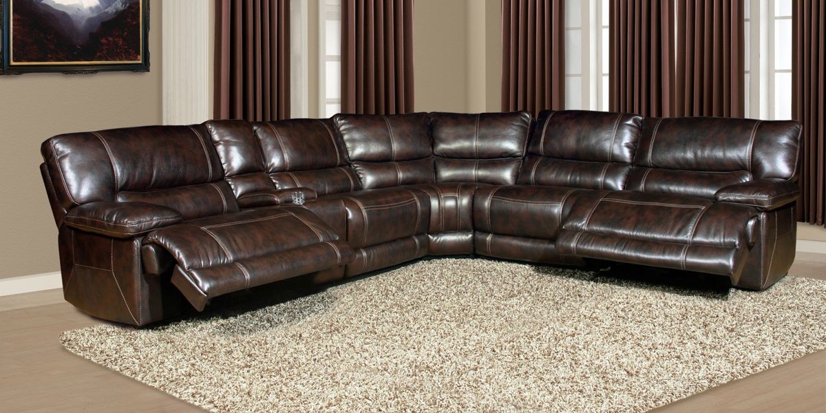 Parker House Pegasus Nutmeg Modular Power 6pc Reclining Sectional