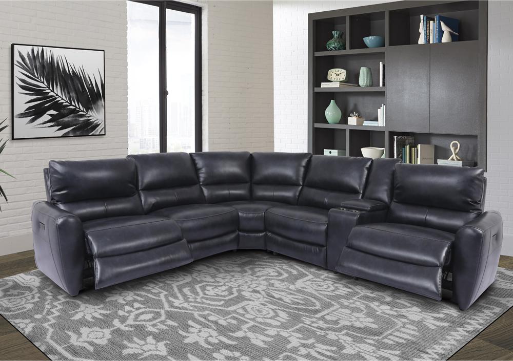 Parker House Samson Banner Navy Modular Power 6pc Reclining Sectional