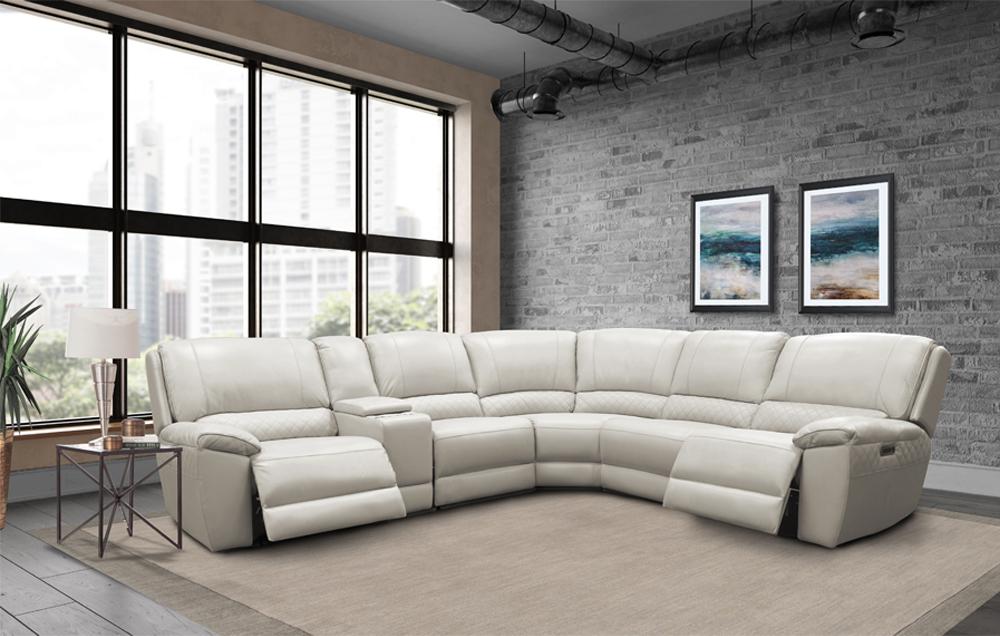 Parker House Scott Alabaster Modular Power 6pc Reclining Sectional