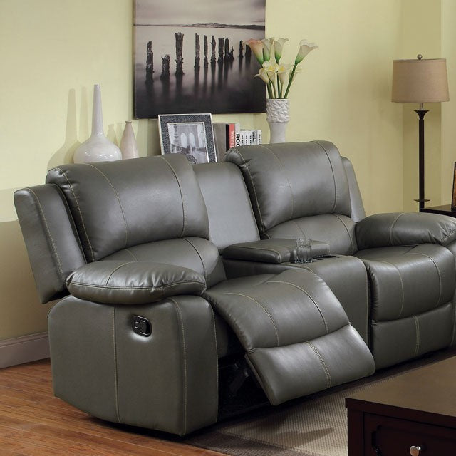 Furniture of America SARLES LOVE SEAT Plush Cushions & Contoured Seat Cup Holders & Storage