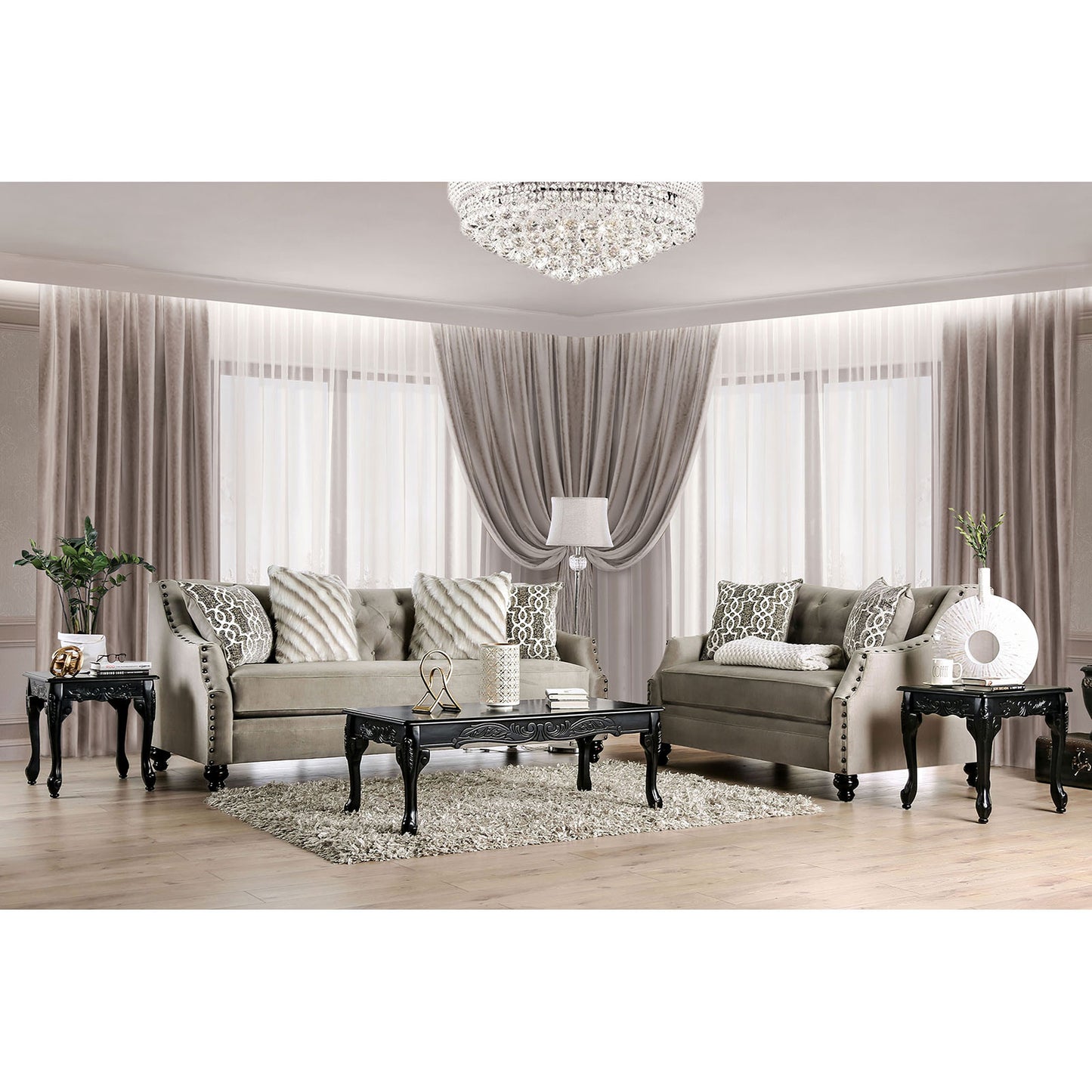 Ezrin Light Brown Sofa + Love Seat image