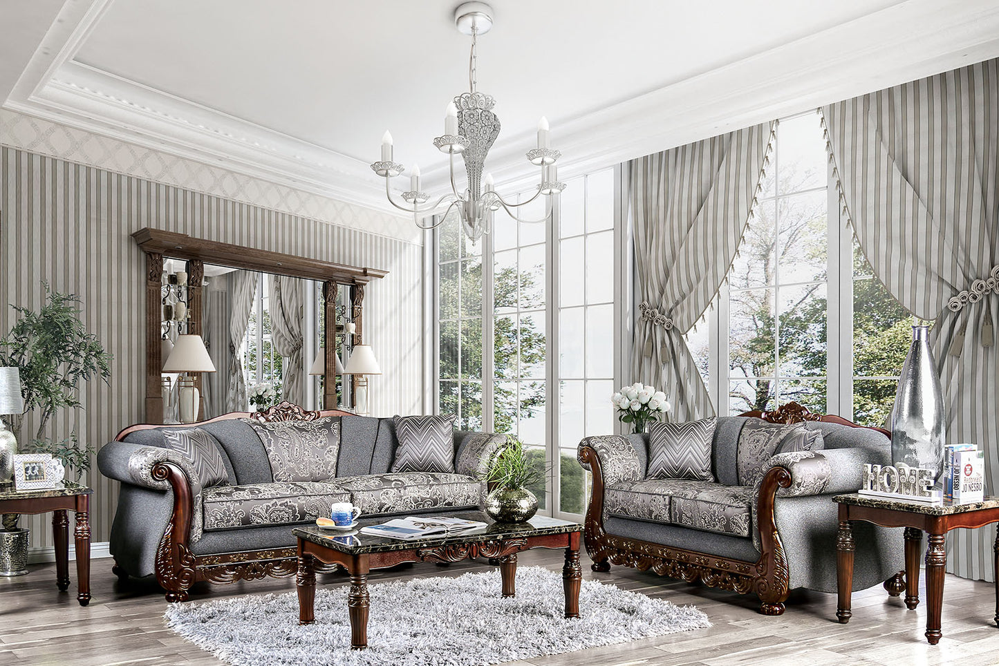 Newdale Gray Sofa + Love Seat image