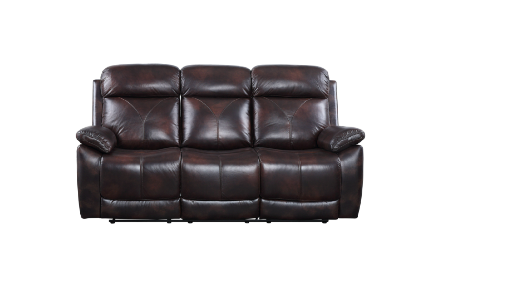 Acme Perfiel Motion Sofa in 2 Tone Dark Brown Top Grain Leather