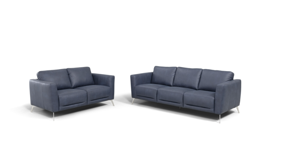 ACME Astonic Loveseat Blue Leather