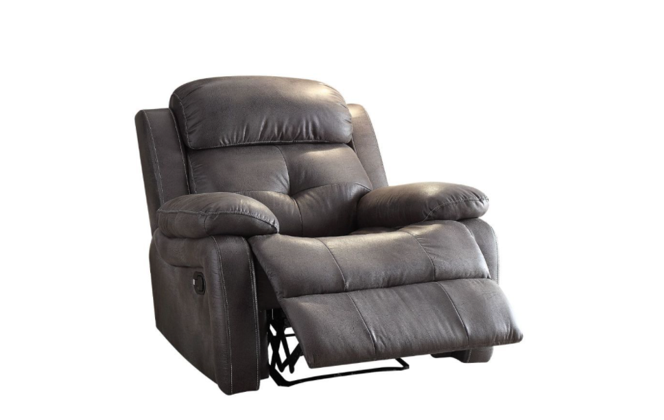 ACME Ashe Recliner Gray Polished Microfiber