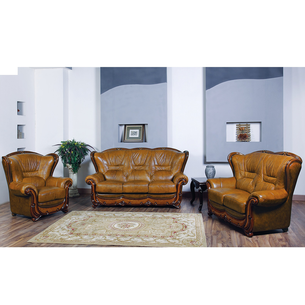 ESF 100 Loveseat in Cognac Italian Leather