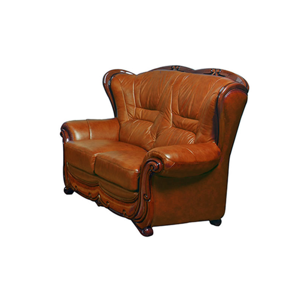 ESF 100 Loveseat in Cognac Italian Leather