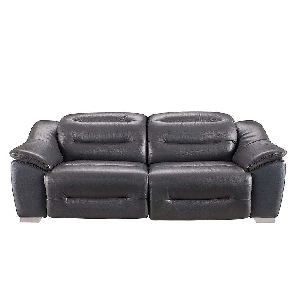 ESF 972 Dark Gray Charcoal Leather Electric Recliner Sofa