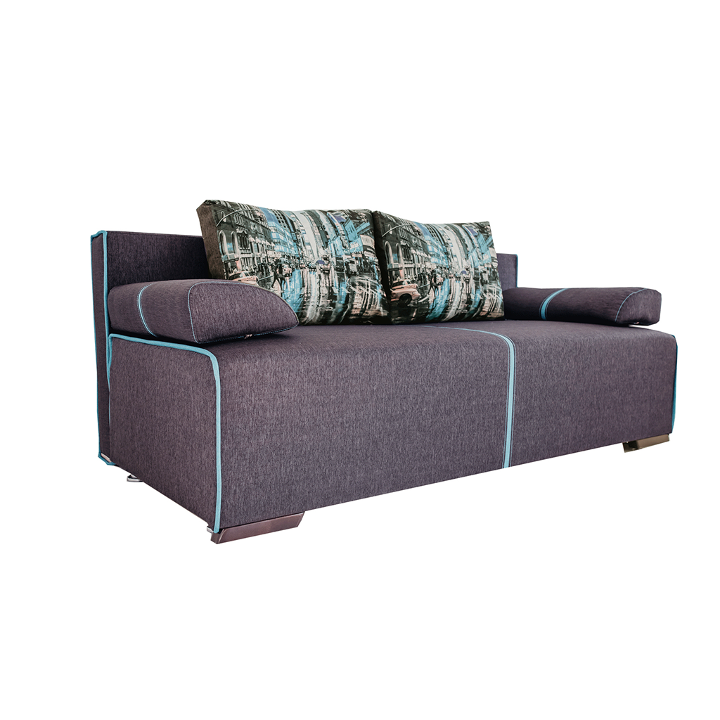 ESF Broadway Modern Brown Fabric Sofa W/ Adjustable Headrests