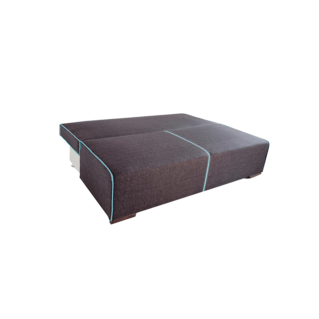 ESF Broadway Modern Brown Fabric Sofa W/ Adjustable Headrests