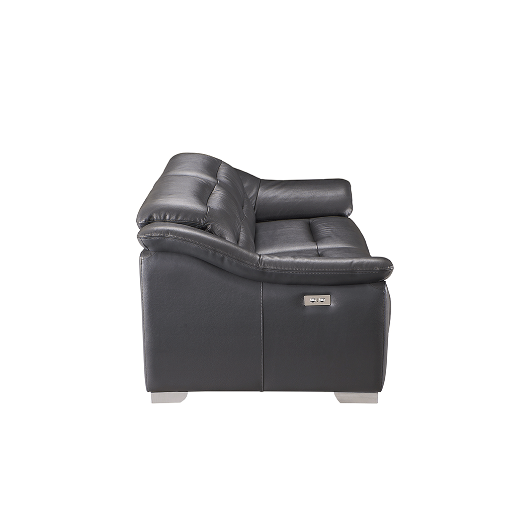 ESF 972 Dark Gray Charcoal Leather Electric Recliner Sofa