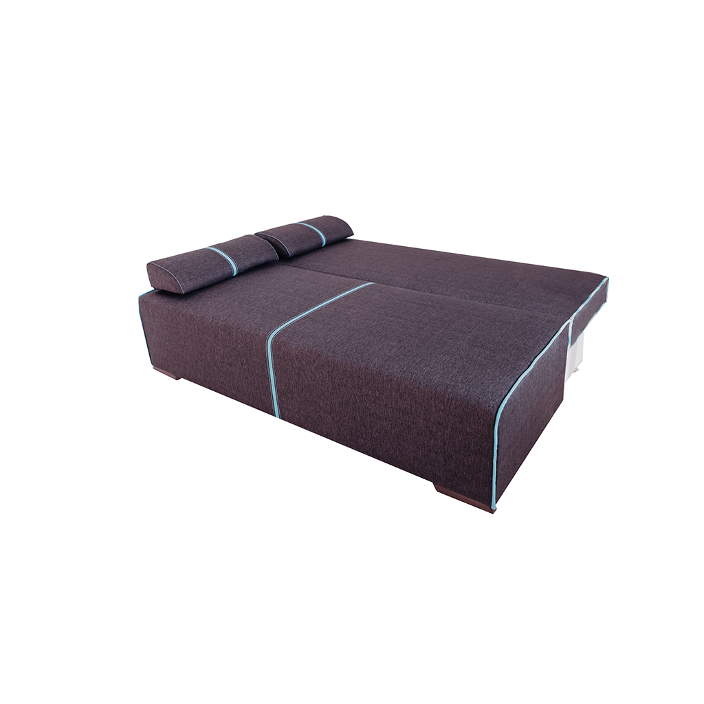 ESF Broadway Modern Brown Fabric Sofa W/ Adjustable Headrests