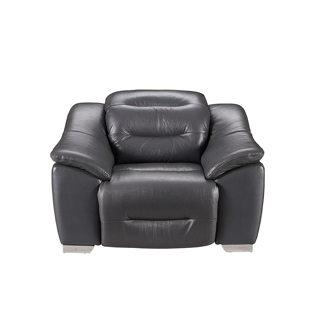 ESF 972 Dark Gray Charcoal Leather Electric Recliner Sofa