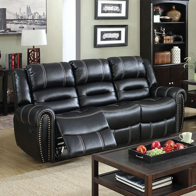 Furniture of America FREDERICK SOFA Contrasting Stitching, Nailhead Trim and Recliners