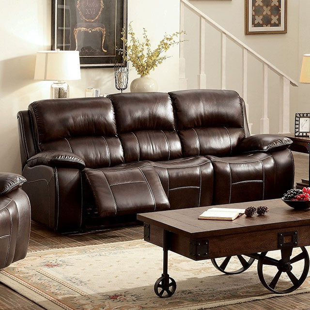 Furniture of America RUTH SOFA Cup Holders & Storage Console in Love Seat, Plush Cushions and Recliners