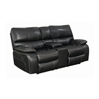 Coaster Willemse Motion Loveseat With Console Black |Width: 79 in Depth: 38 in Height: 40 in |Breathable performance polyurethane