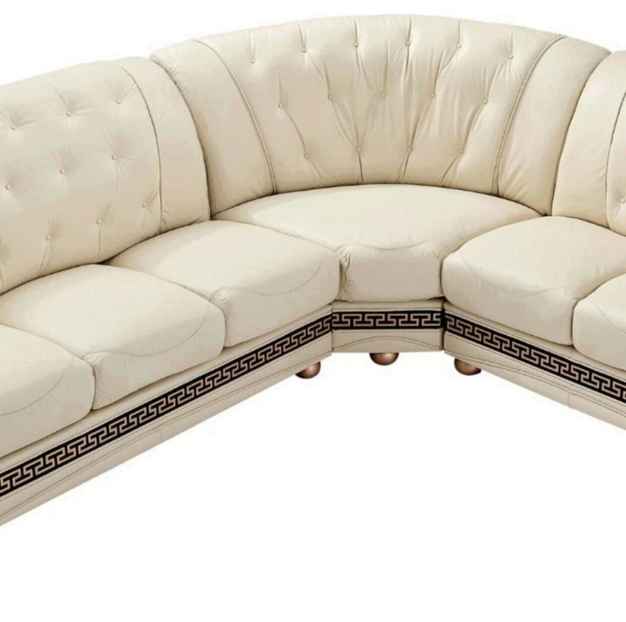 ESF Apolo Ivory Top Grain Italian Leather Sectional RHC