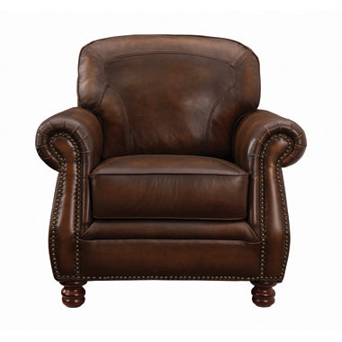 Coaster Montbrook Rolled Arm Chair Brown