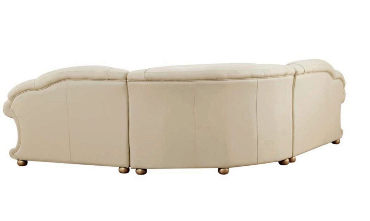 ESF Apolo Ivory Top Grain Italian Leather Sectional RHC