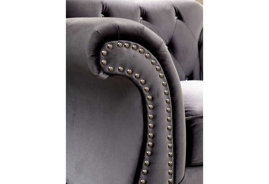 Furniture of America JOLANDA LOVE SEAT Button Tufted Design & Nailhead Trim Pillows Included